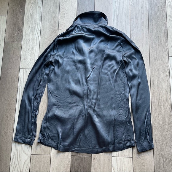 Elie Tahari Charcoal Satin Blazer - Picture 3 of 5